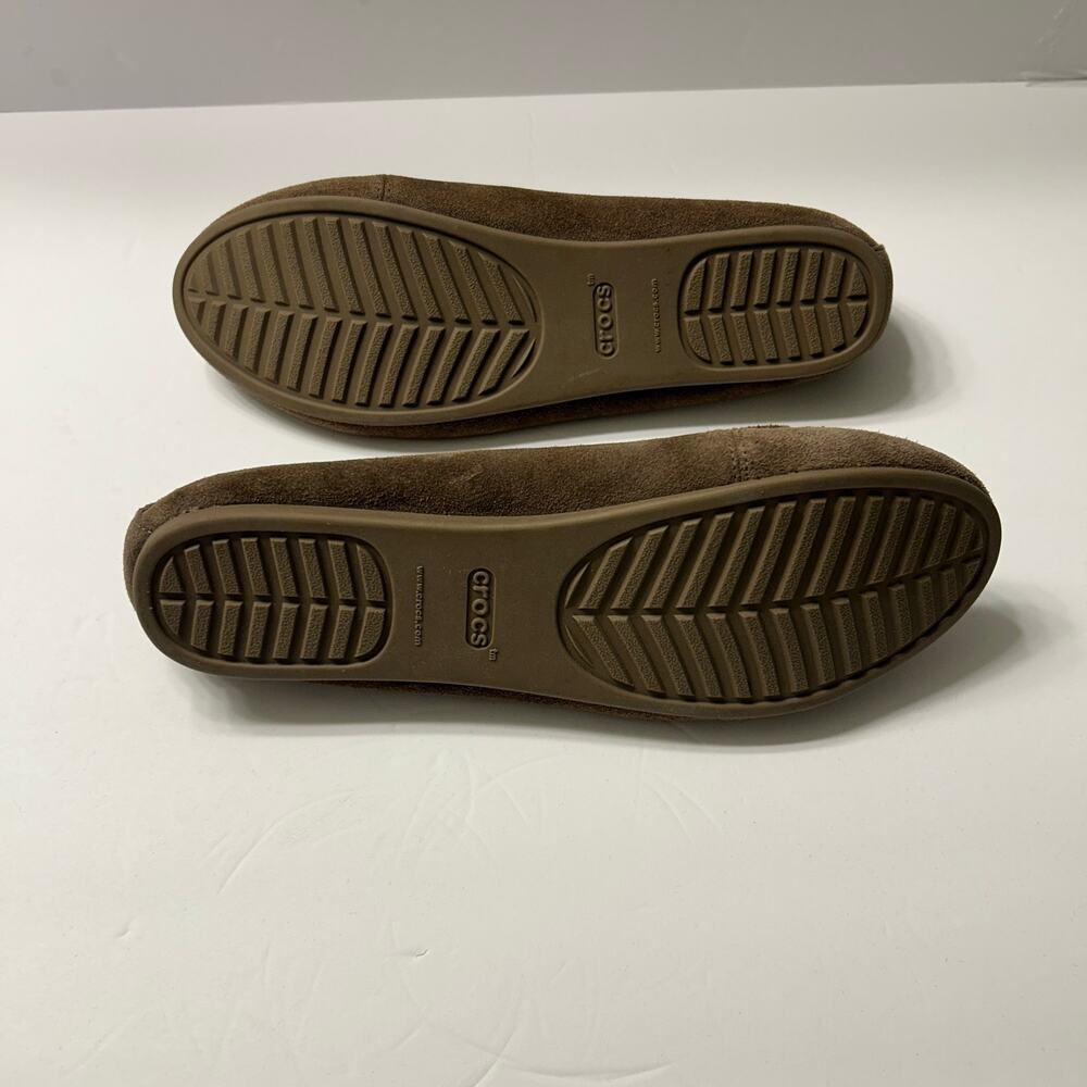 Crocs Dual Comfort Brown Suede and Faux Sherpa Moccasins 9 - Picture 6 of 8